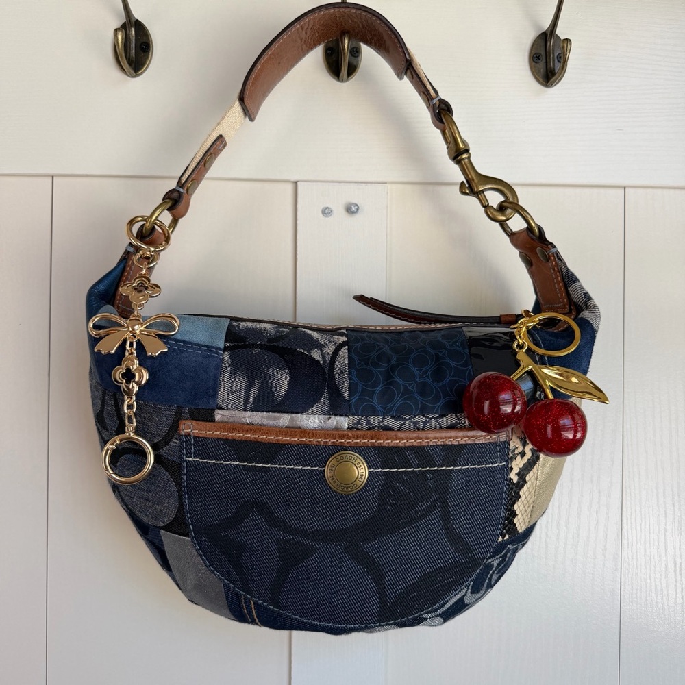 Coach Denim Patchwork Hobo Bag - image 5